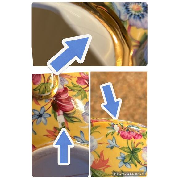 JAMES SADLER SOPHIE CHINTZ MINI COFFEE POT, CREAMER, AND SUGAR - VINTAGE/RARE - Picture 10 of 10